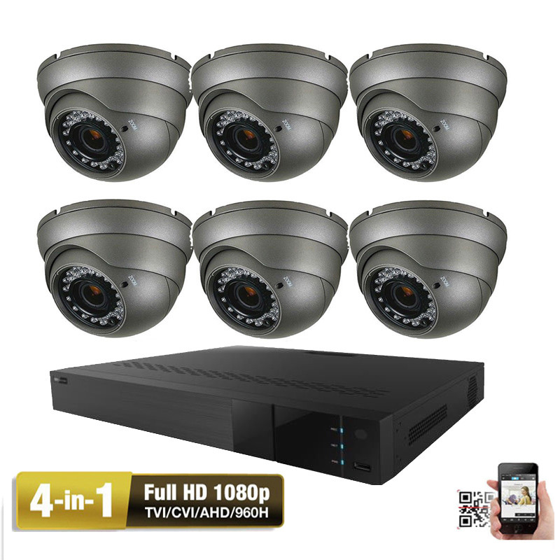 8CH 5MP All in-1 DVR 1080P 4-in-1 TVI AHD 2.6MP IRSecurity Camera System 5fg