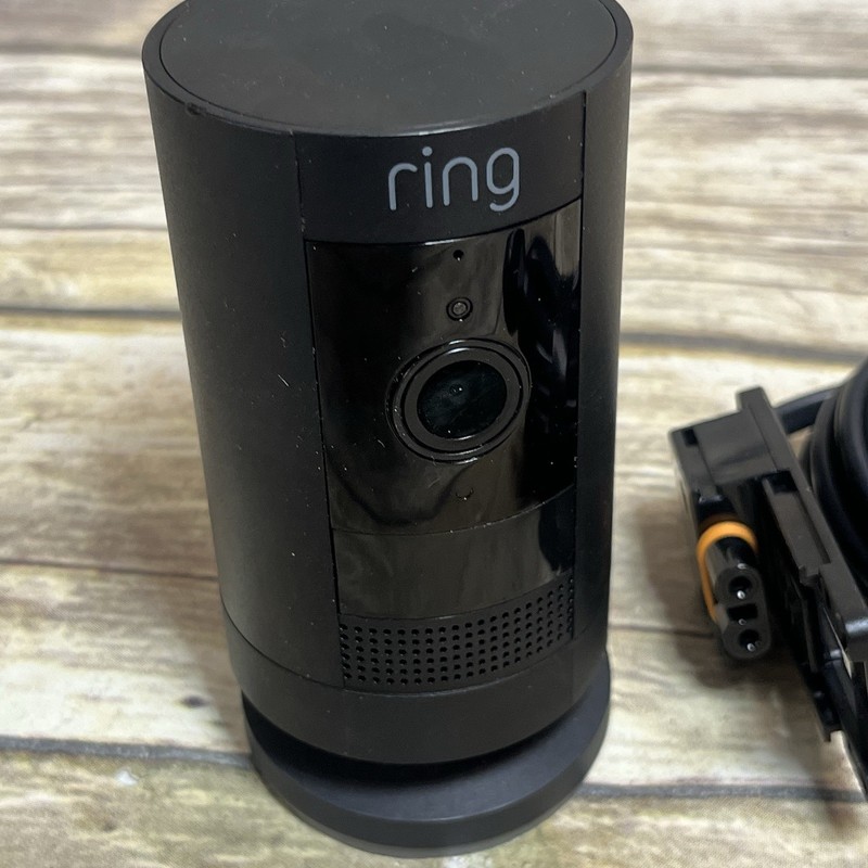 Ring Camera Model 5UM7E5 Black with Battery and Charger Stick Up Cam gallery