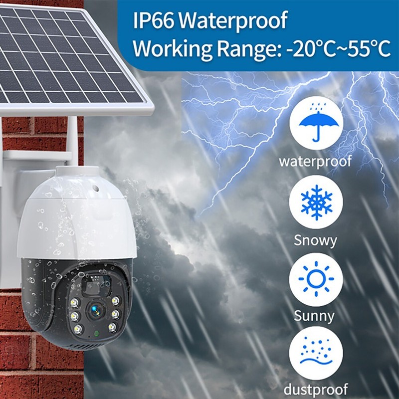 Sansco WiFi Outdoor Solar PTZ Security Camera 3MP Security Wireless 2-Way Audio gallery