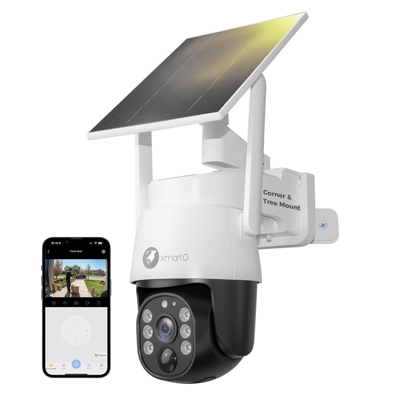 4MP QHD Wireless PTZ Solar Security Camera with AI Auto Tracking, WiFi 6 5G D…