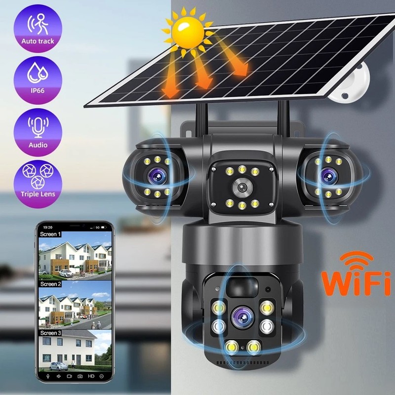V380Pro 3 Lens Camera WIFI Smart Home 6MP Wireless IP Camera Security Outdoor US gallery