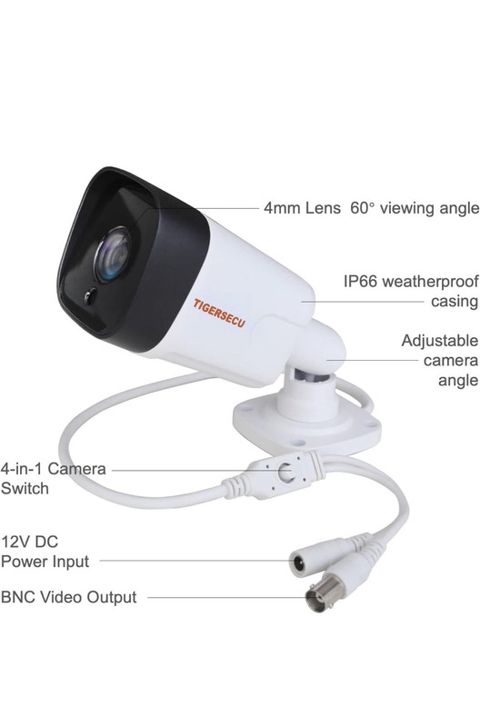 TIGERSECU 5MP Metal Long Range Security Camera for DVR, Weatherproof White gallery