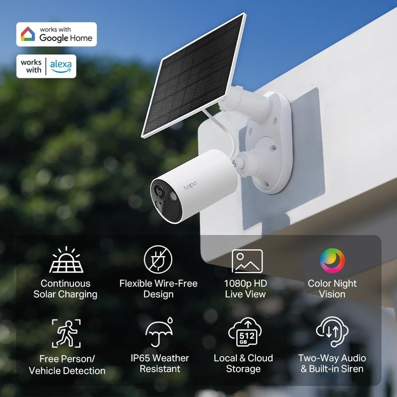 SolarCam 1080p Security Camera Wireless Outdoor- Battery Power with Solar, Pe... gallery