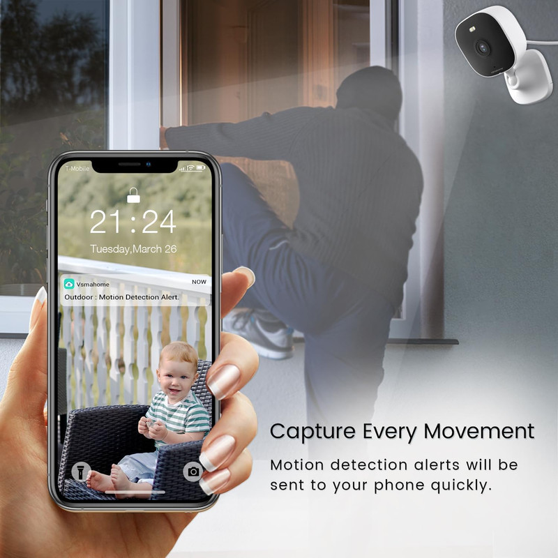 1080P Cameras for Home Security with Night Vision, Outdoor/Indoor Cameras for Ba gallery