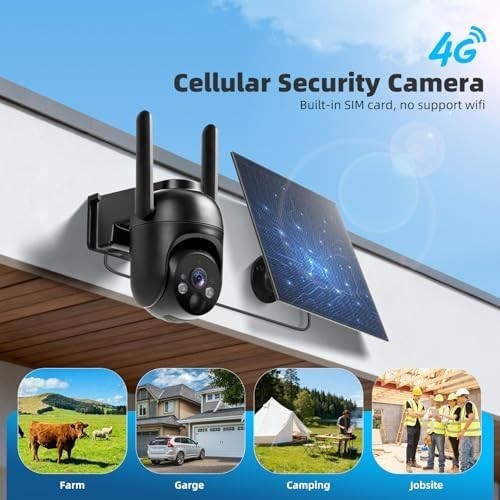 Solar-Powered 4G LTE Security Cameras - 2K Night Vision, 360° View, 2 Pack gallery