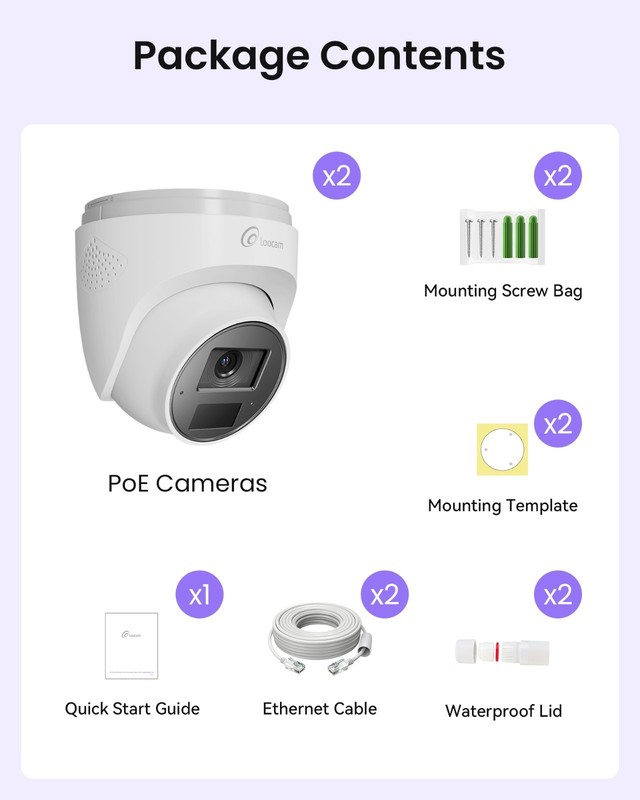 Loocam 4K PoE Add-On Wired Security IP Camera, Only Work with Loocam 4K PoE NVR gallery