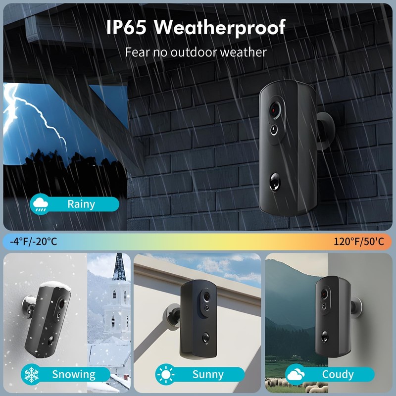 Outdoor Camera Wireless WiFi,AA Battery Operated Home Security Camera, Operat... gallery