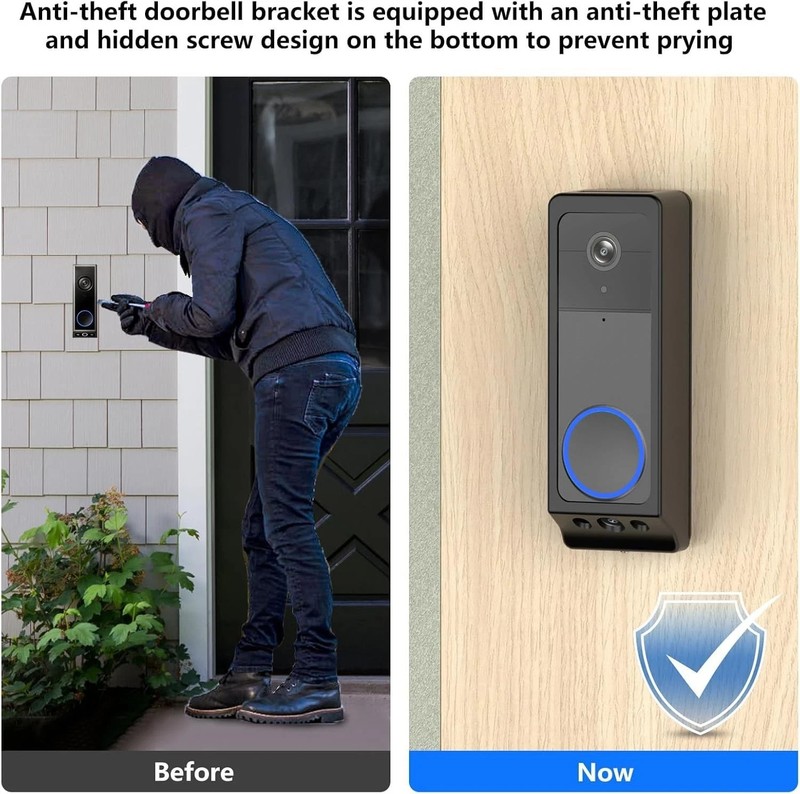 Anti-Theft Video Doorbell Mount for Eufy Doorbell E340/Wyze Duo Cam Doorbell, No gallery