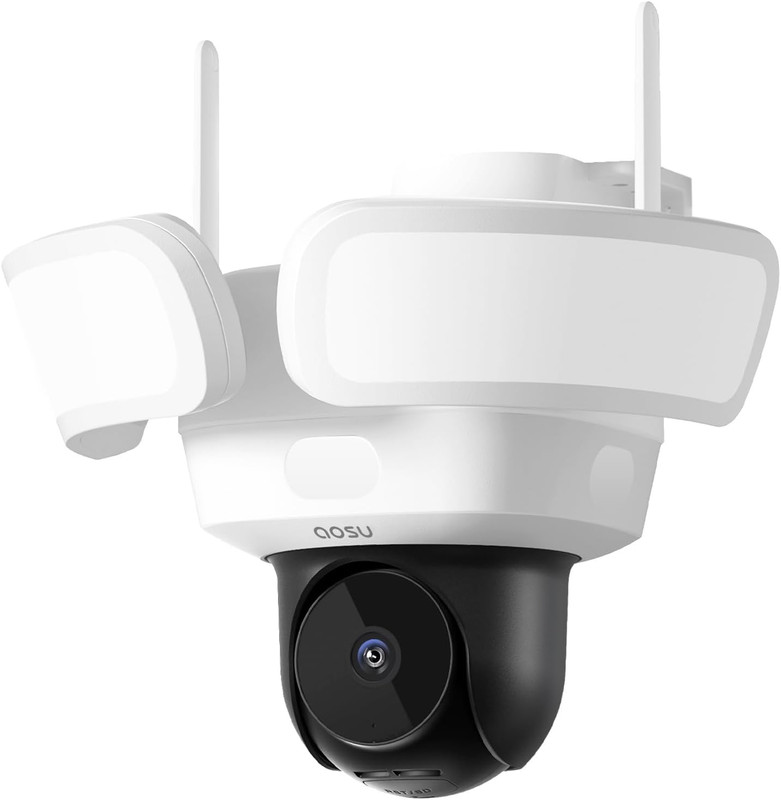 Floodlight Camera Wired, 3K UHD Security Camera Outdoor, 360° Coverage Surveilla