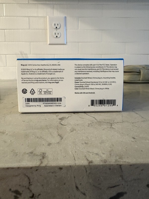 Ring Video Doorbell Wired + Chime Bundle 1080p HD Security Camera gallery