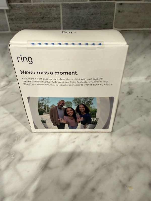 Ring Wired Doorbell Plus Upgraded with add security and sleek design NEW SEALED gallery