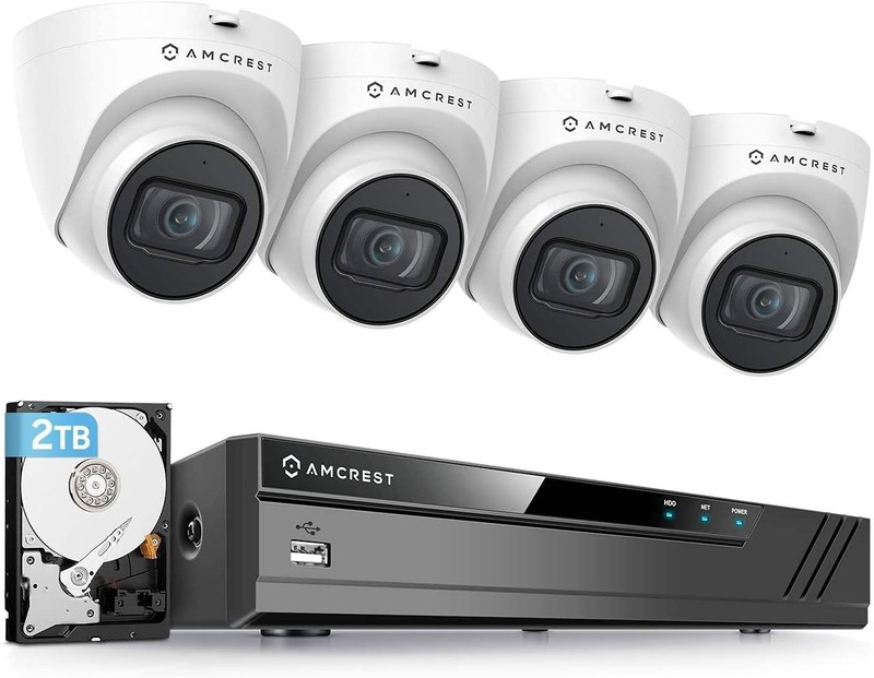 Amcrest 5MP POE Security Camera System 8CH NVR 4 Cameras 2TB