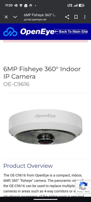 6MP Fisheye 360° Indoor IP CameraOE-C9616 AS IS gallery