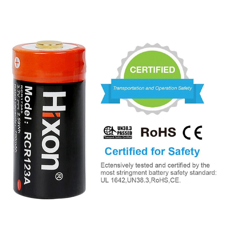 8X RCR123A 3.7V Rechargeable Li-Ion Batteries 700mAh & Charger for Arlo Camera gallery