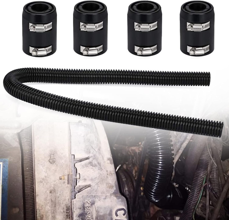 Universal 48″ Flexible Radiator Hose Stainless Steel Universal Water Hoses Adapt
