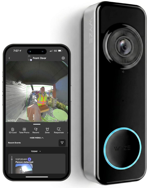 Videoportero Inalámbrico HD+ con Visión Nocturna y Audio Bidireccional, Nuevo