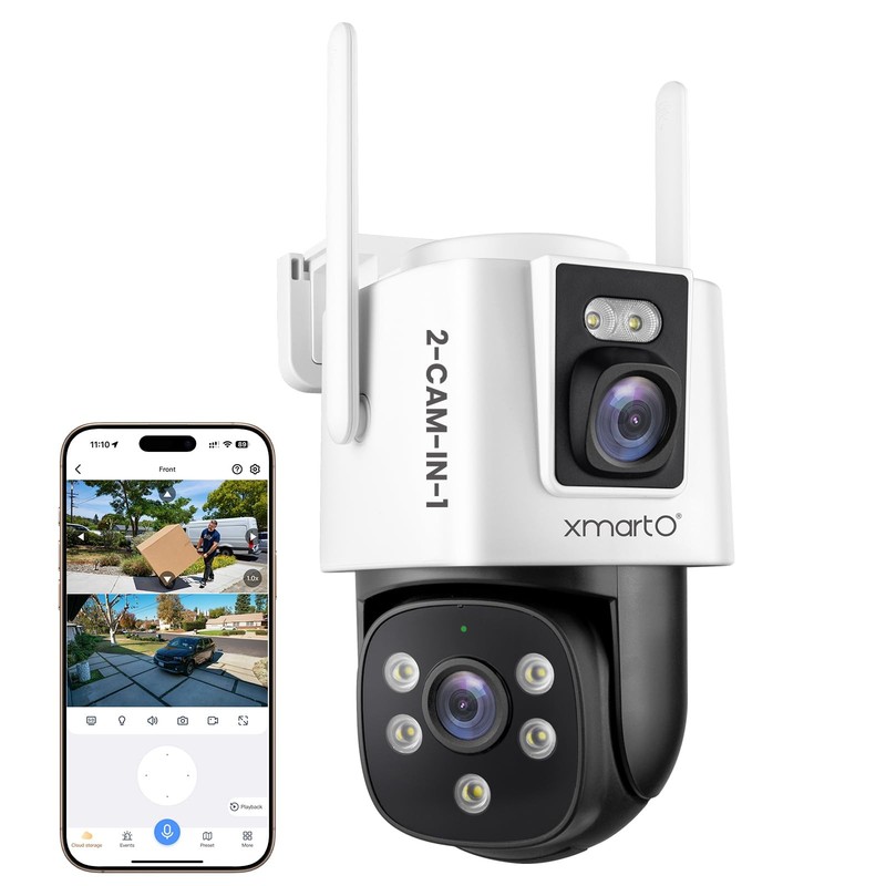 [Dual-CAM 180+° FOV] 6MP 2-in-1 WiFi 6 Home Security Camera with AI Tracking,…