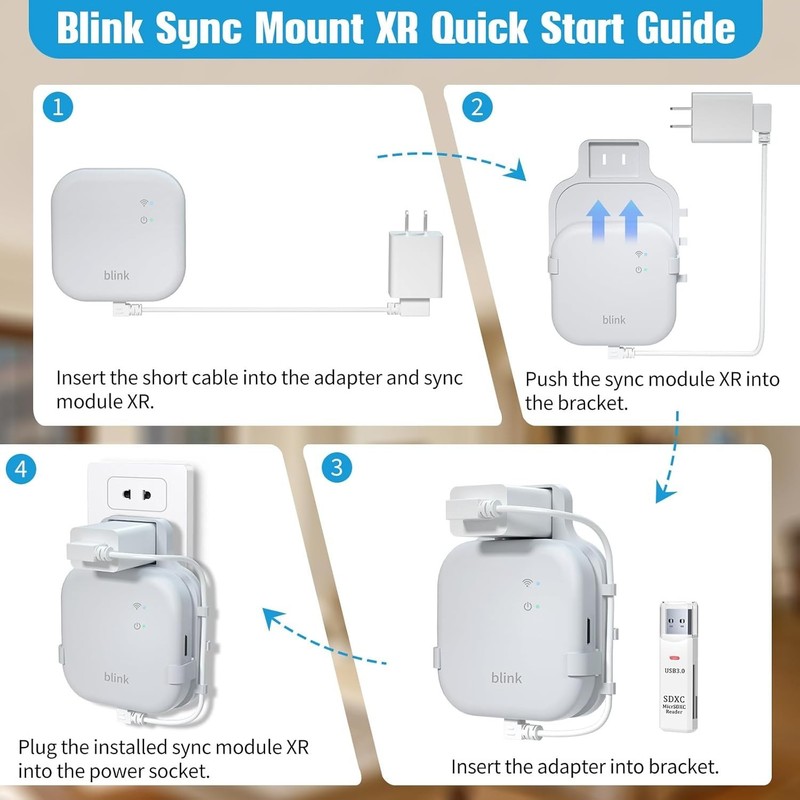 256GB Micro SD Card & Outlet Wall Mount for Blink Sync Module XR with Short C... gallery