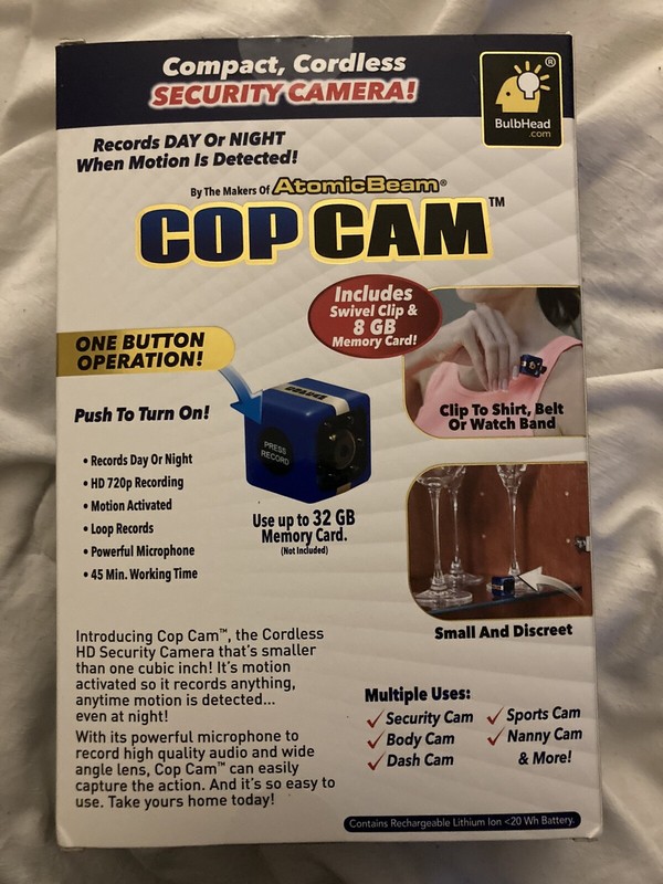 Atomic Beam M17697 Cop Cam Mini Wireless Security Camera gallery