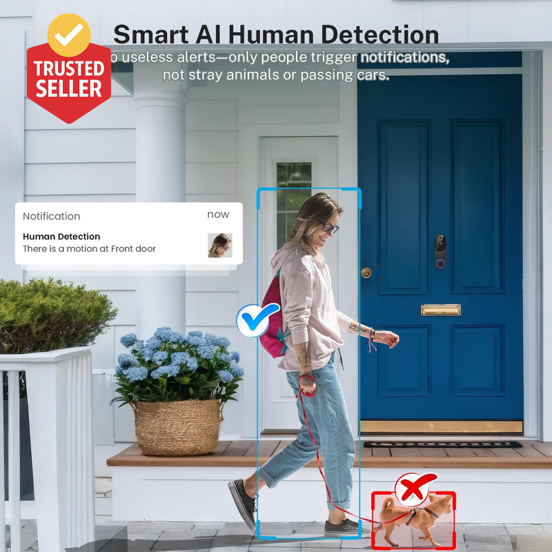 1080P Wireless Wi-Fi Video Doorbell Camera with Two Way Audio, Night Vision, Clo gallery