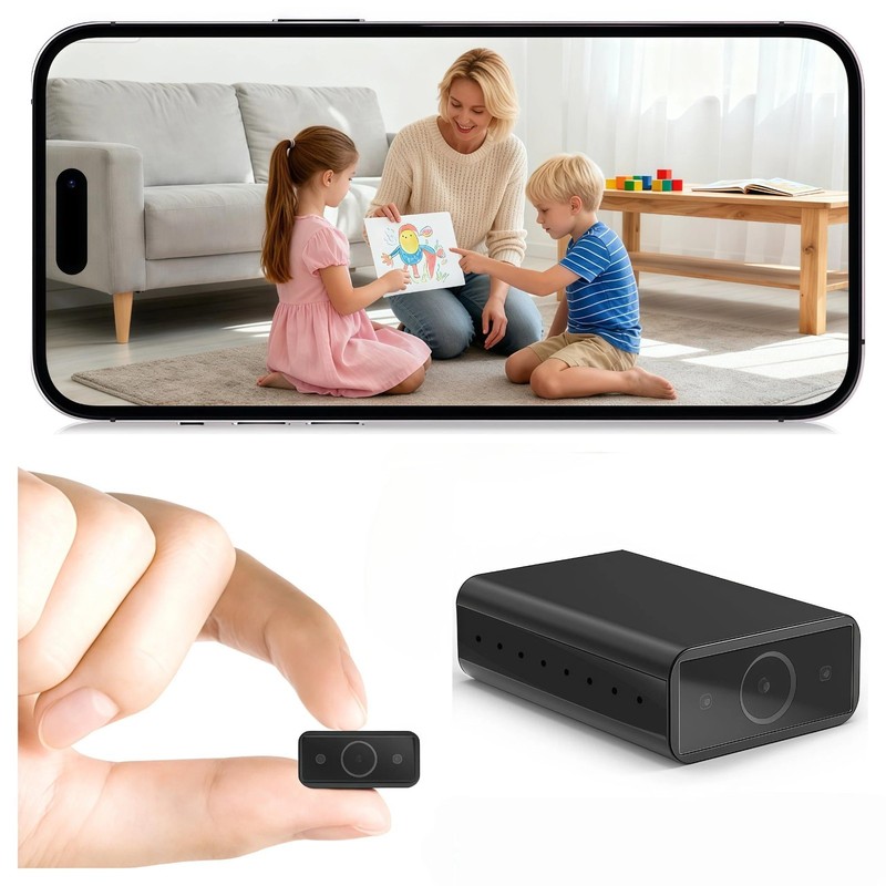 1080p HD Mini Camera - Night Vision, App Control, Portable, Bluetooth, WiFi - Pe gallery