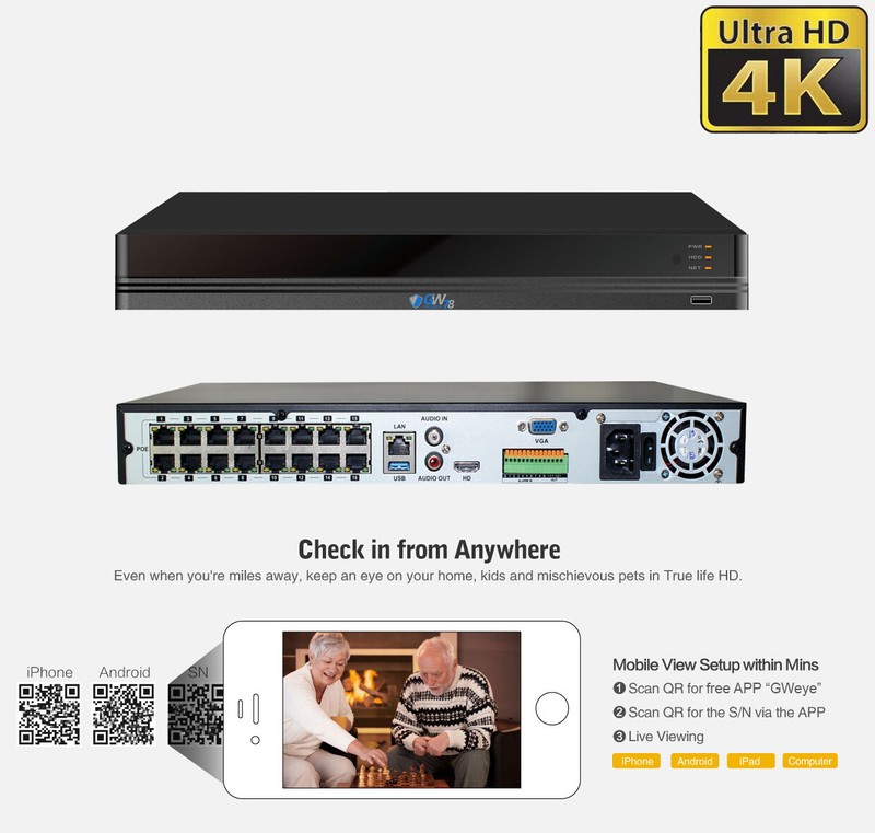 12 4K AI Smart Varifocal Camera 16CH PoE NVR Color Night Vision Security System gallery