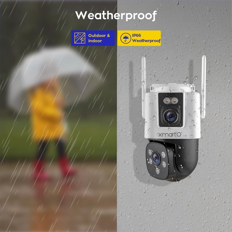 [Dual-CAM 180+° FOV] 6MP 2-in-1 WiFi 6 Home Security Camera with AI Tracking,... gallery