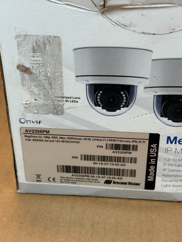 Arecont Vision Security Cameras Mega Dome G3 Stellar 1.2mp AV2356PM NEW!!! gallery