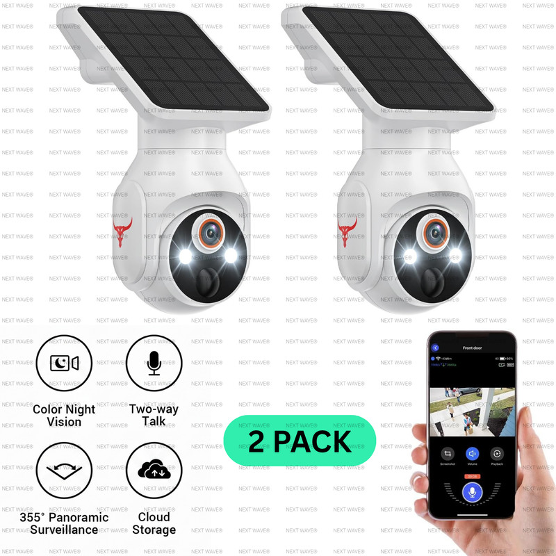 2 Solar Camera Security Outdoor 100% Wire-Free Security Cameras Wireless Outdoor