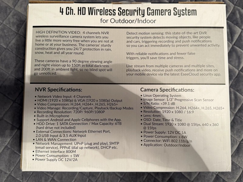 Supersonic 4CH, 1080P Security Camera System Indoor/Outdoor WiFi, Waterproof gallery