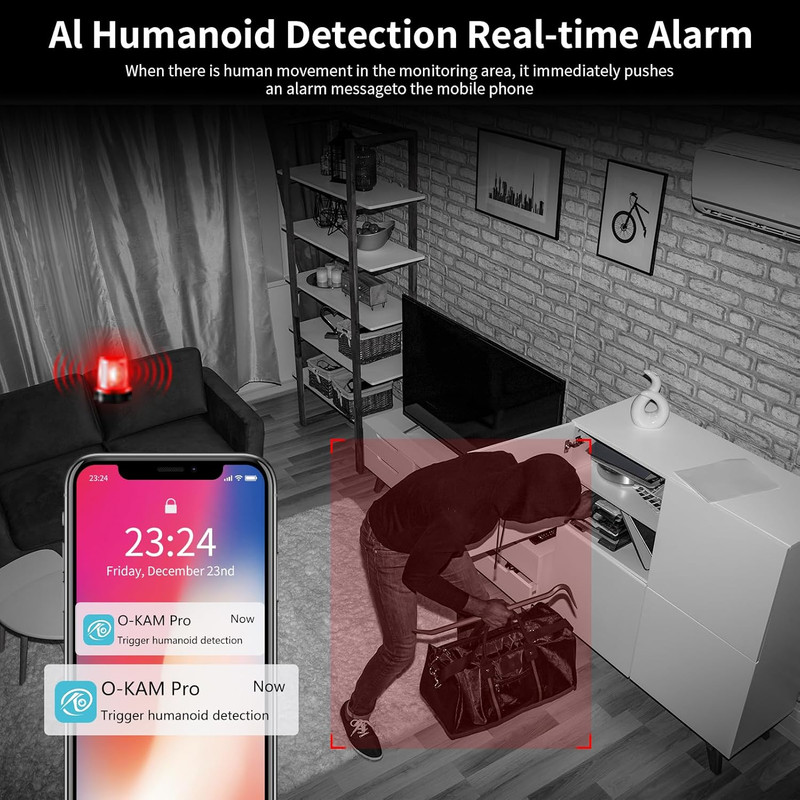 Indoor Security Camera,2K HD 360° PTZ Dog Pet Camera with Phone APP, Night Visio gallery