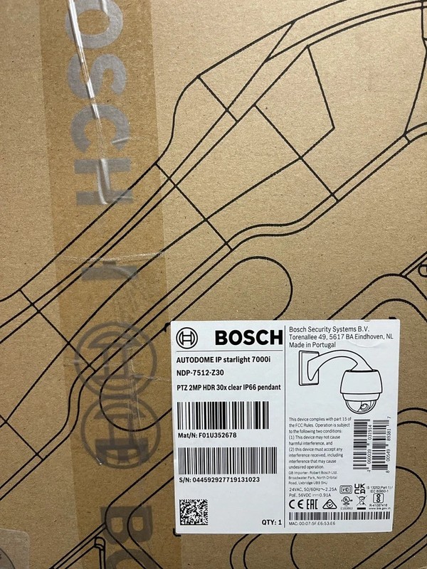 Bosch Autodome IP Starlight 7000i Outdoor Camera NDP-7512-Z30 NEW UNOPENED.