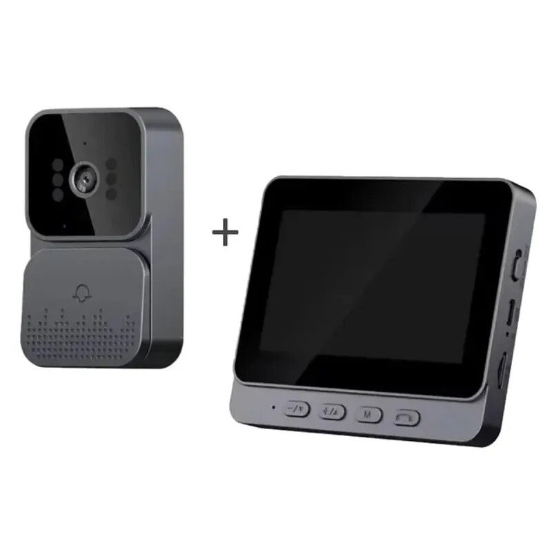Wireless HD Video Doorbell 4.3 Screen IR Night Vision Waterproof 170° Wide Angle