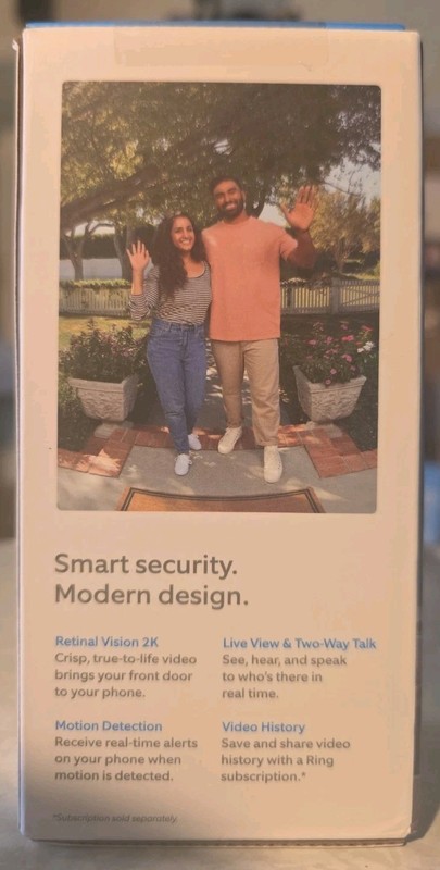 Ring Battery Doorbell (newest model), Retinal 2K with wide-angle video Mocha NIB gallery