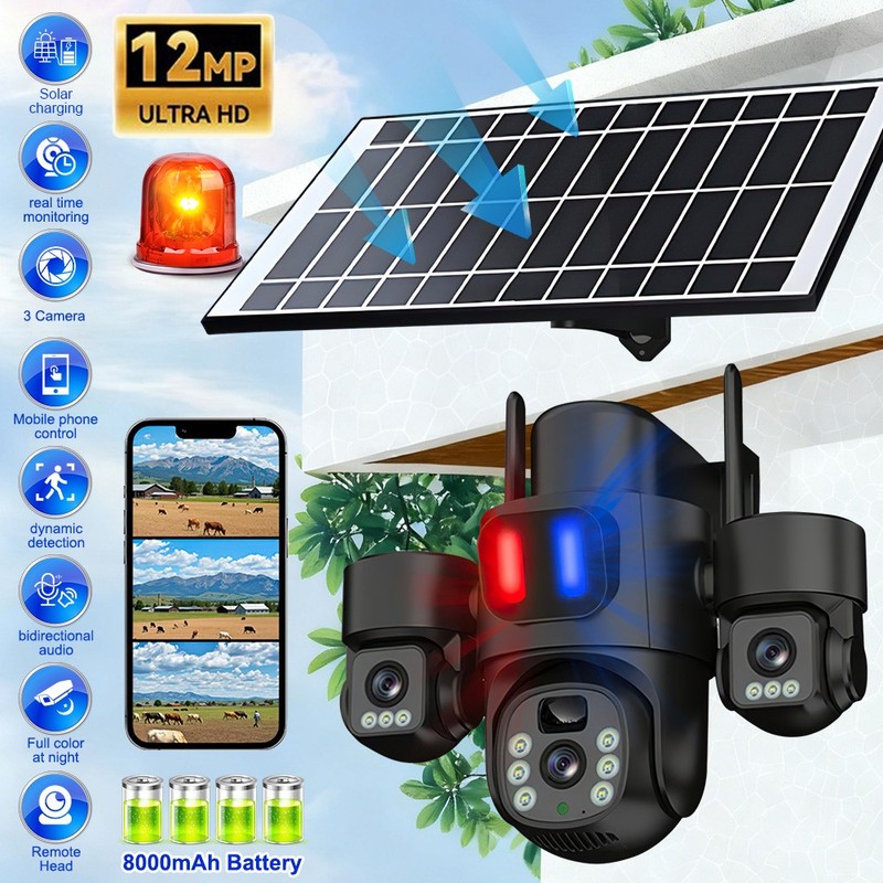 Solar Battery Powered Wireless WiFi Outdoor Pan/Tilt Home Security Camera CCTV gallery