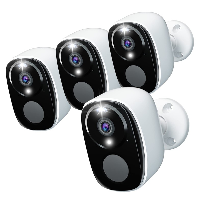 4Pack Security Cameras Wireless Outdoor 2.4G&5G WIFI, 2K Battery Powered
