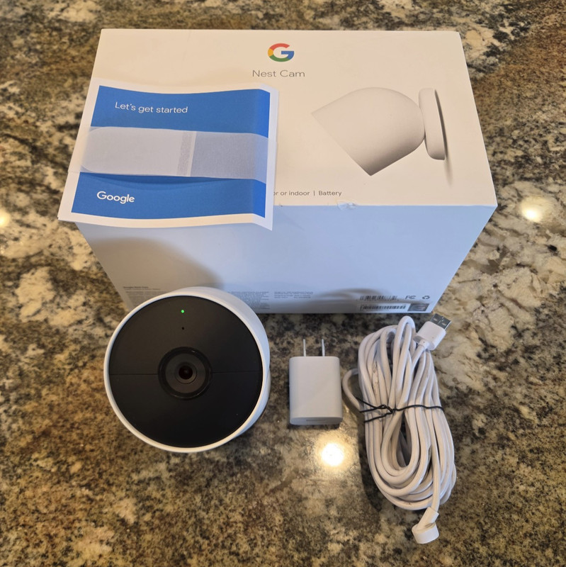 Google Nest Cam Indoor/Outdoor Surveillance Camera – Snow, Pack of 1 – 2nd Gen