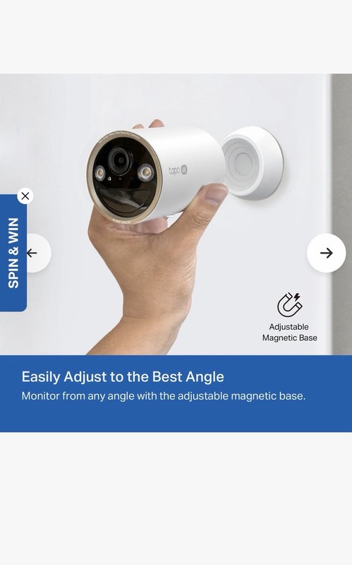 TP-Link Tapo MagCam 4K Wire-Free IP66 Battery Cam w/ Magnet, Alexa/Google gallery