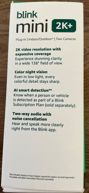 Blink Mini 2K+ (2-Camera Kit) | Plug-In Indoor Camera | Color Night Vision | New gallery