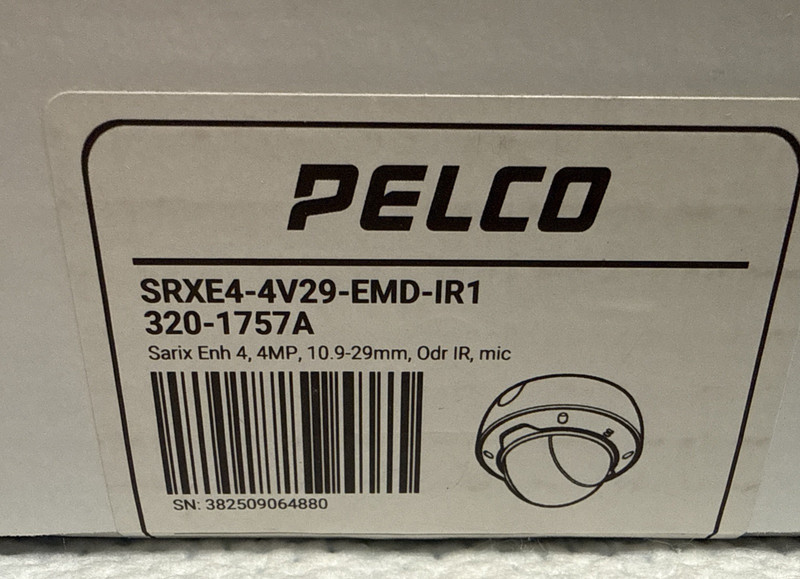 Pelco SRXE4-4V29-EMD-IR1 4 Megapixel Outdoor IR Dome Camera with 10.9-29mm NIB gallery
