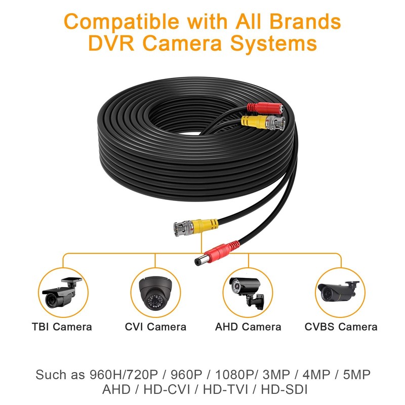 WILDHD BNC Cable 150ft All-in-One Siamese Video and Power 150ft, Black gallery
