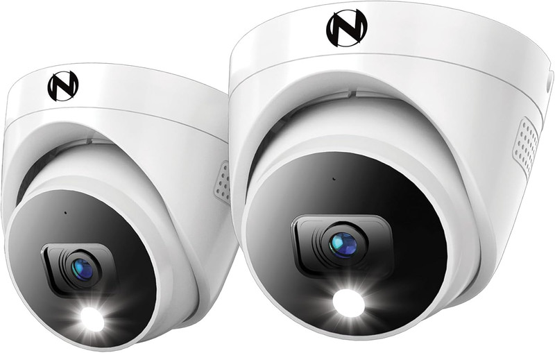 Add on Wired 4K HD Indoor/Outdoor Deterrence Dome Cameras with 2-Way Audio (2 Pa gallery