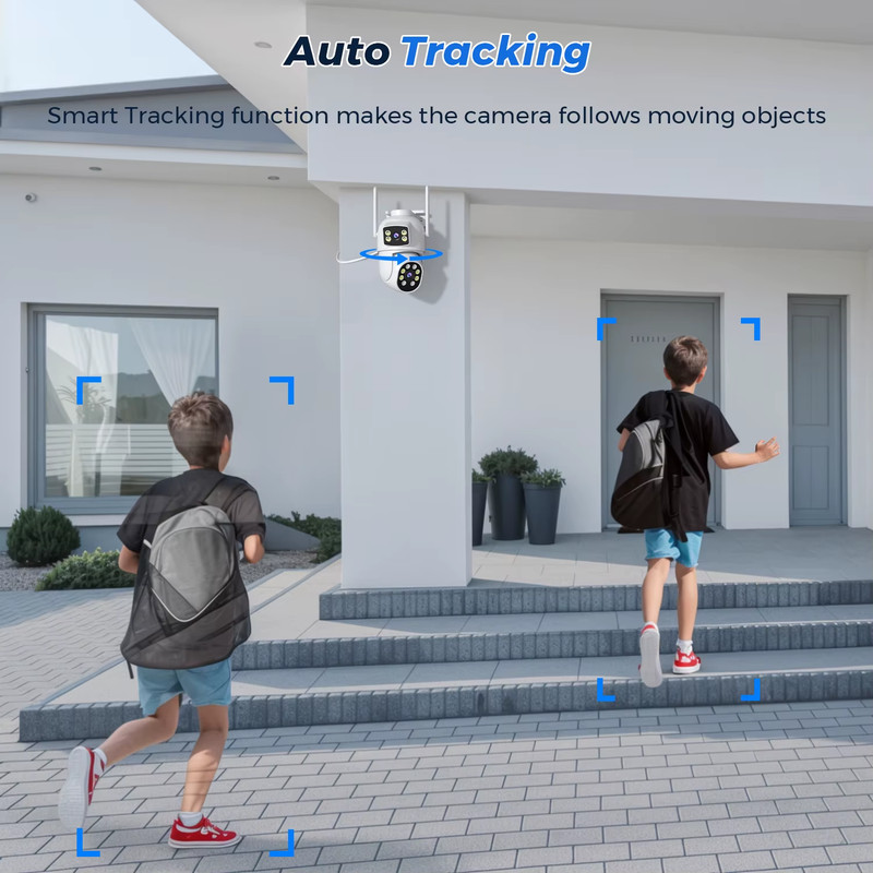 8MP IP Camera Wifi 4K Dual Len Outdoor Auto Tracking Night Vision 5G HZ Wifi CCT gallery