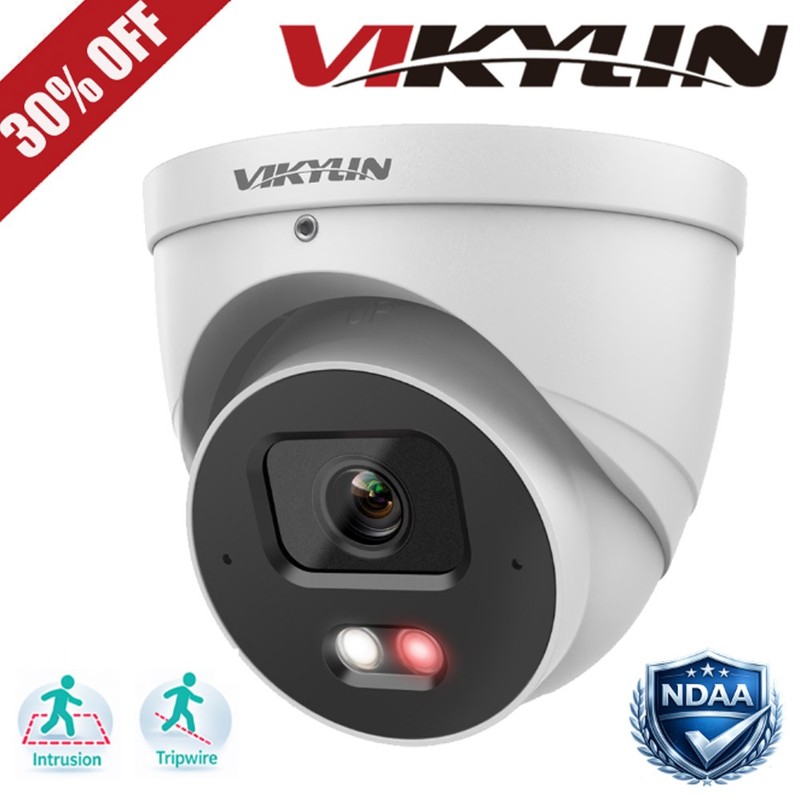 Vikylin 4MP POE IP Camera Full Color+IR Dual Light with Audio Onvif NDAA Metal