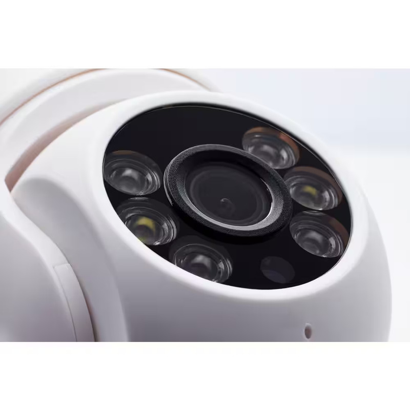 Starfish Wi-Fi Smart Outdoor Pan and Tilt Plug-In Security Camera with Light, Wh gallery