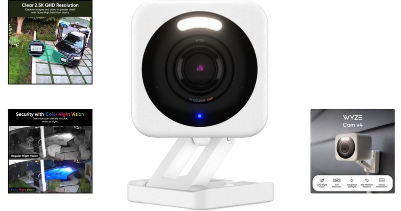 Weatherproof 2.5K Security Camera - Night Vision & No Subscription Required gallery