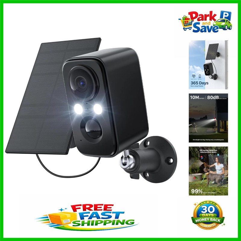 Battery-Powered Wireless Camera with Motion Alerts and 110° Wide Viewing Angle