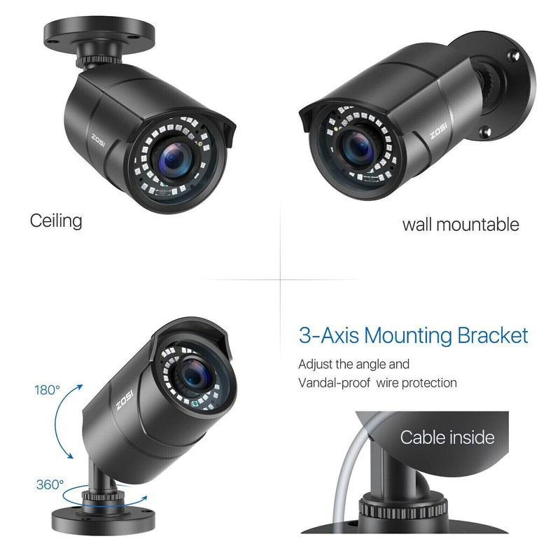 ZOSI 2.0MP 120ft 1080P Night Vision CCTV Security Outdoor TVI Bullet Camera gallery