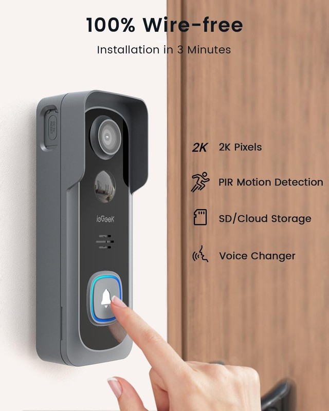 Video Doorbell 1080p HD Camera WI-FI Night Vision Motion Detection Wireless gallery