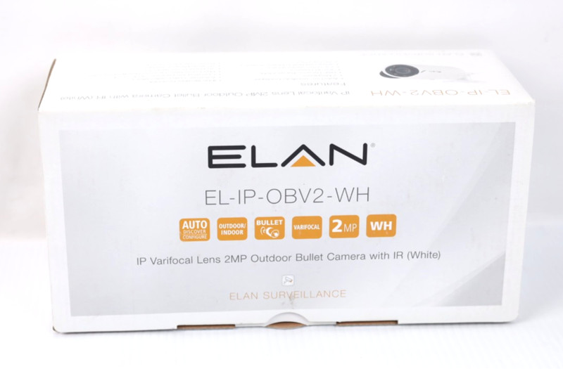 Elan EL-IP-OBV2-WH IP Poe 2MP Bullet Surveillance Camera (White) New w774